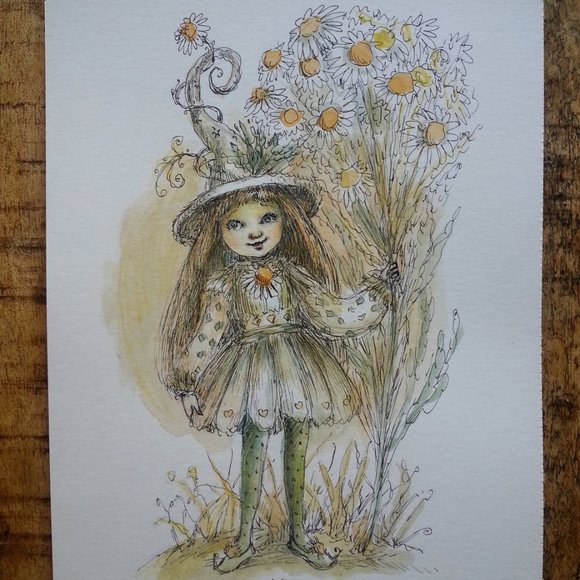 FAIRY WITCH PAULINA CASSIDY ORIGINAL WATERCOLOR - Picture 2 of 10